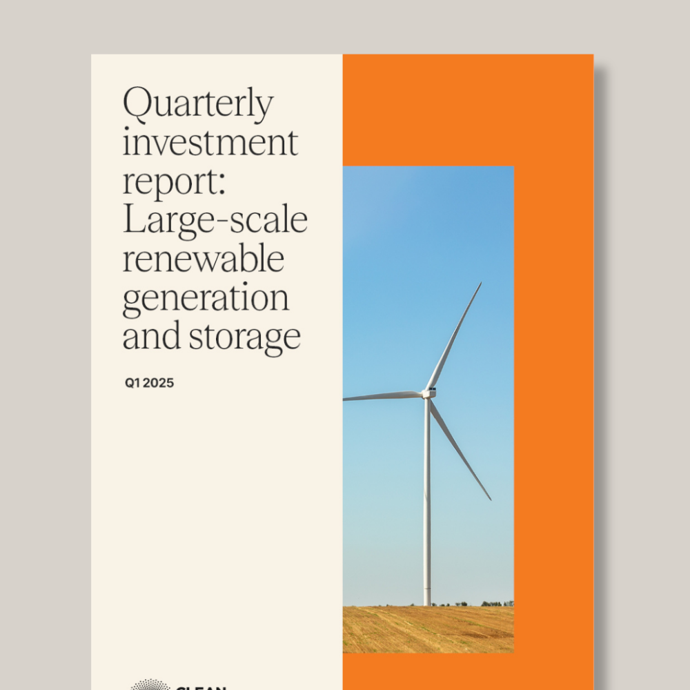 Quarterly Investment Report, Large-scale renewable generation and storage, Q1 2025