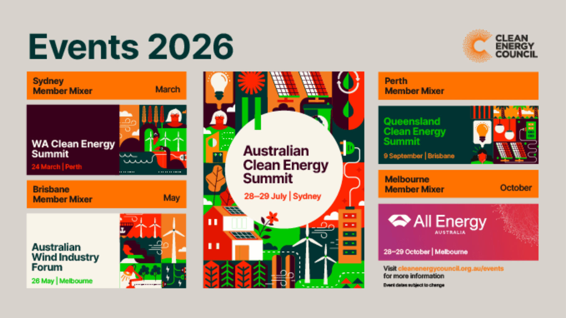 A video about Clean Energy Council 2026 events